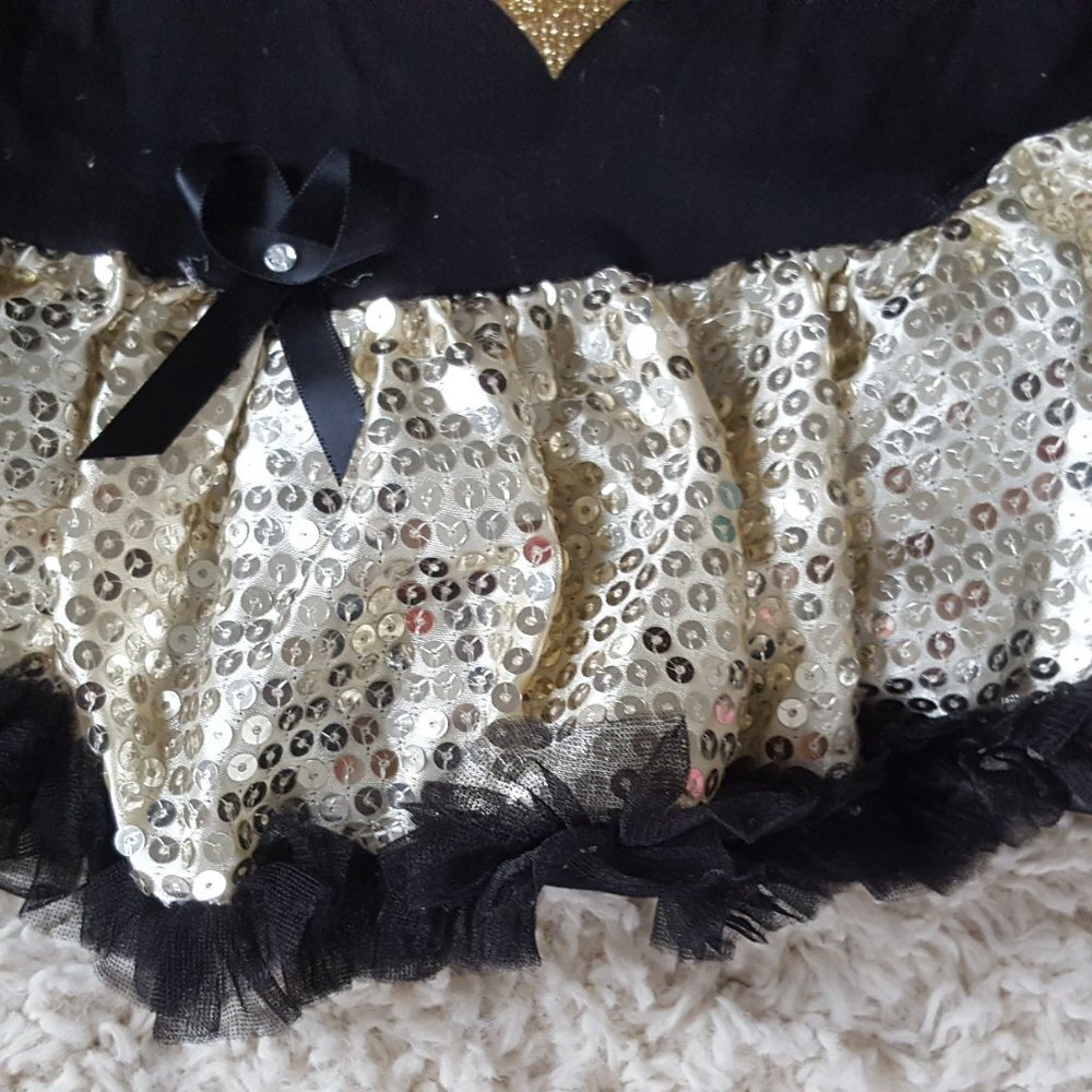 Baby Girls Half Birthday Tutu Dress Black and Gold Size 3-6M - Picture 3 of 3